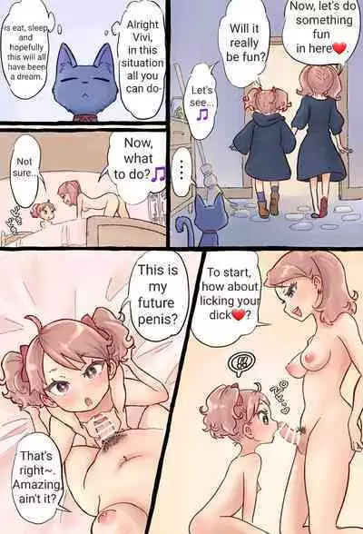 A story about a futanari witch who summons her past self with summoning magic and has sex with her smaller self. | Shoukan Mahou de Kako no Jibun o Shoukan shite Chiisai Jibun to Sex suru Futanari Majokko no Hanashi