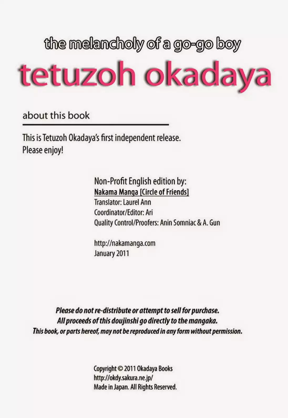 Tetuzoh Okadaya – The Melancholy of a Go-go Boy 1