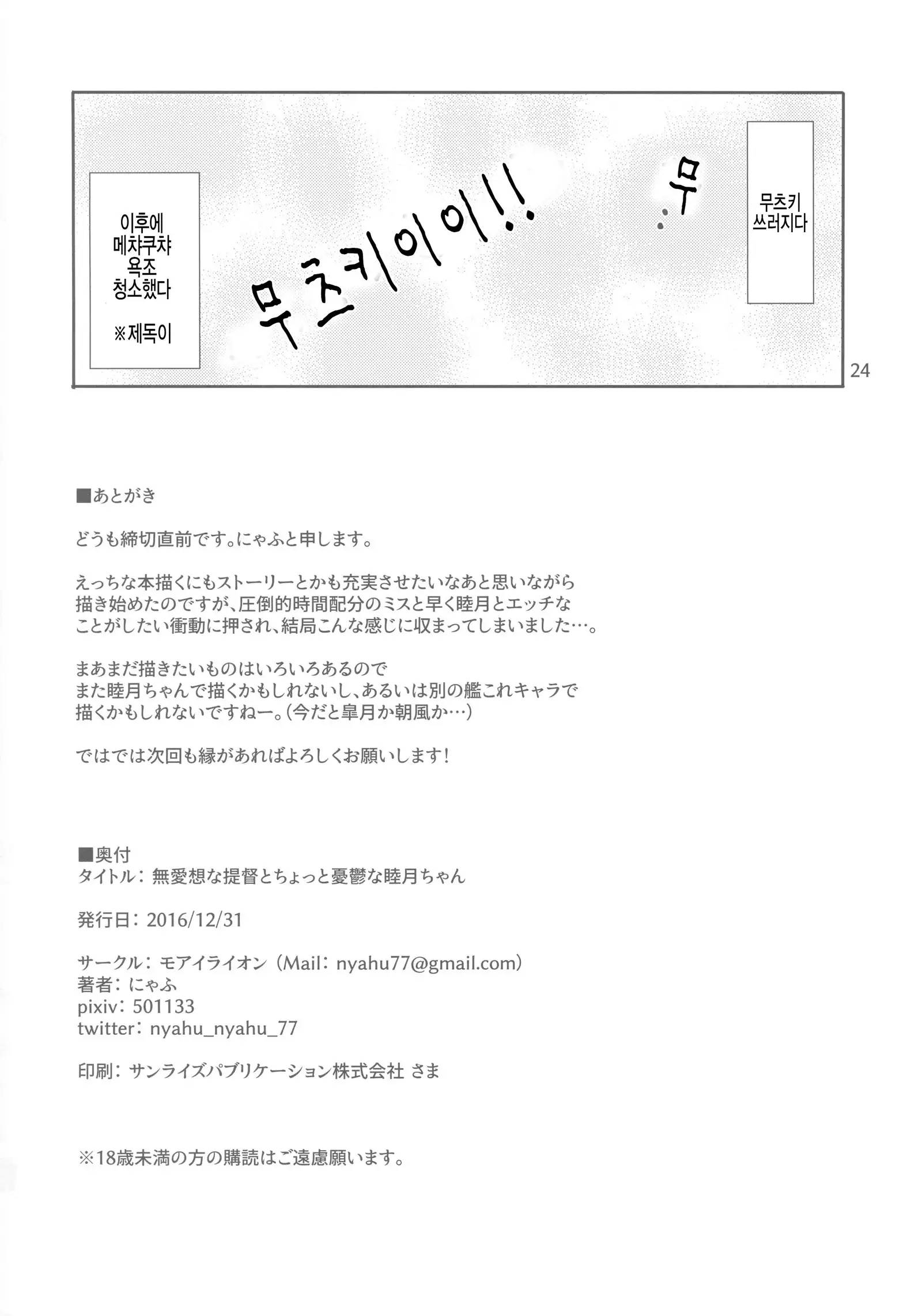 Buaisou na Teitoku to Chotto Yuuutsu na Mutsuki-chan